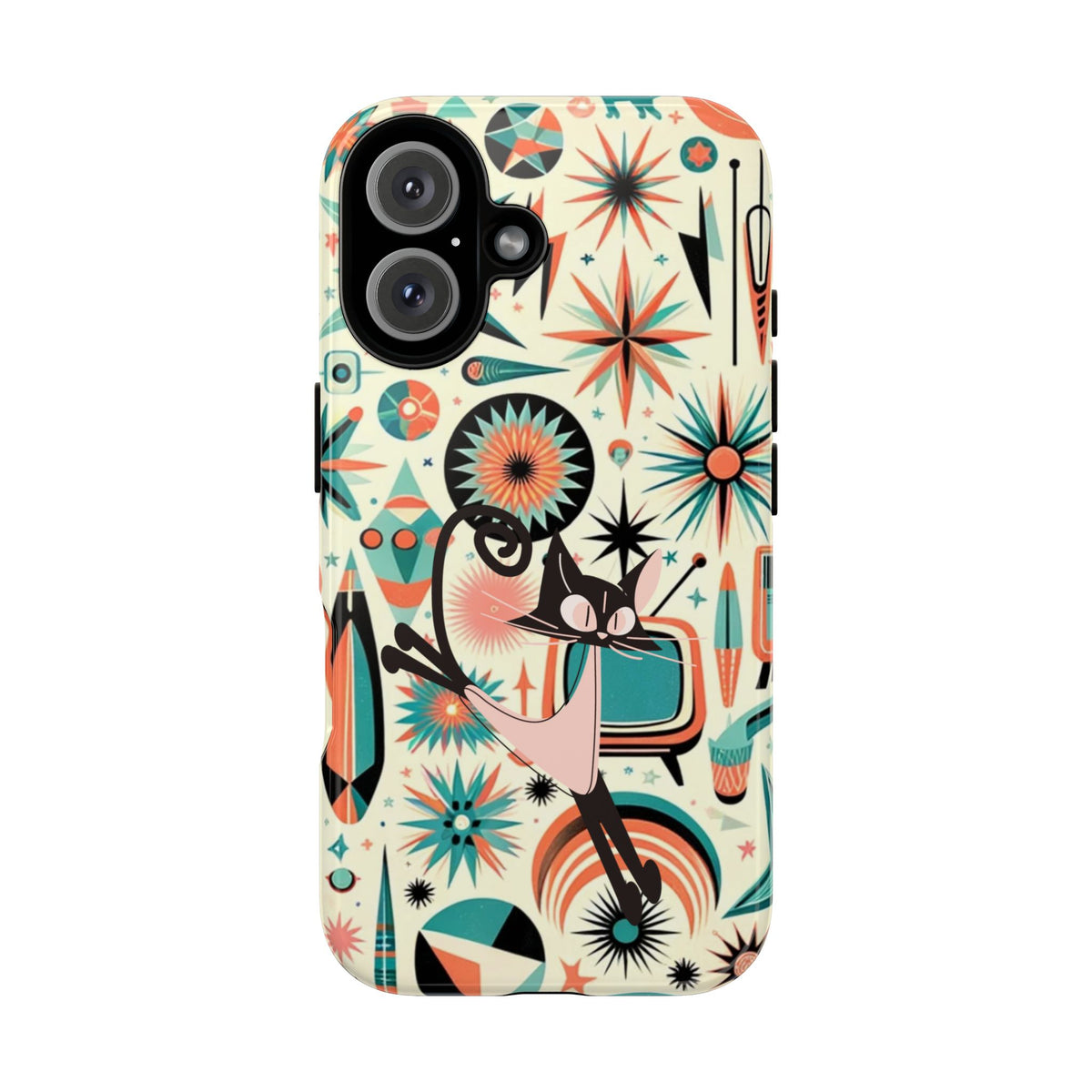 Atomic Kitty Boomerang Space Kitty Mid Century Modern Samsung, Smart Phone, Tough Cases