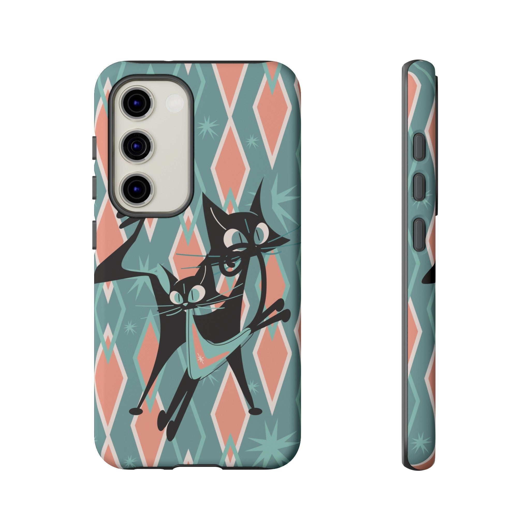 Mid Mod Atomic Cat Kitschy Retro Chic Samsung, Smart Phone Tough Cases