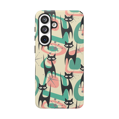 Atomic Cat Mid Century Modern Starburst Retro Kitsch Tough Phone Case