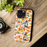 Atomic Cat Mid Mod Orange, Yellow, Groovy Cat Smart Phone Tough Cases - Mid Century Modern Gal