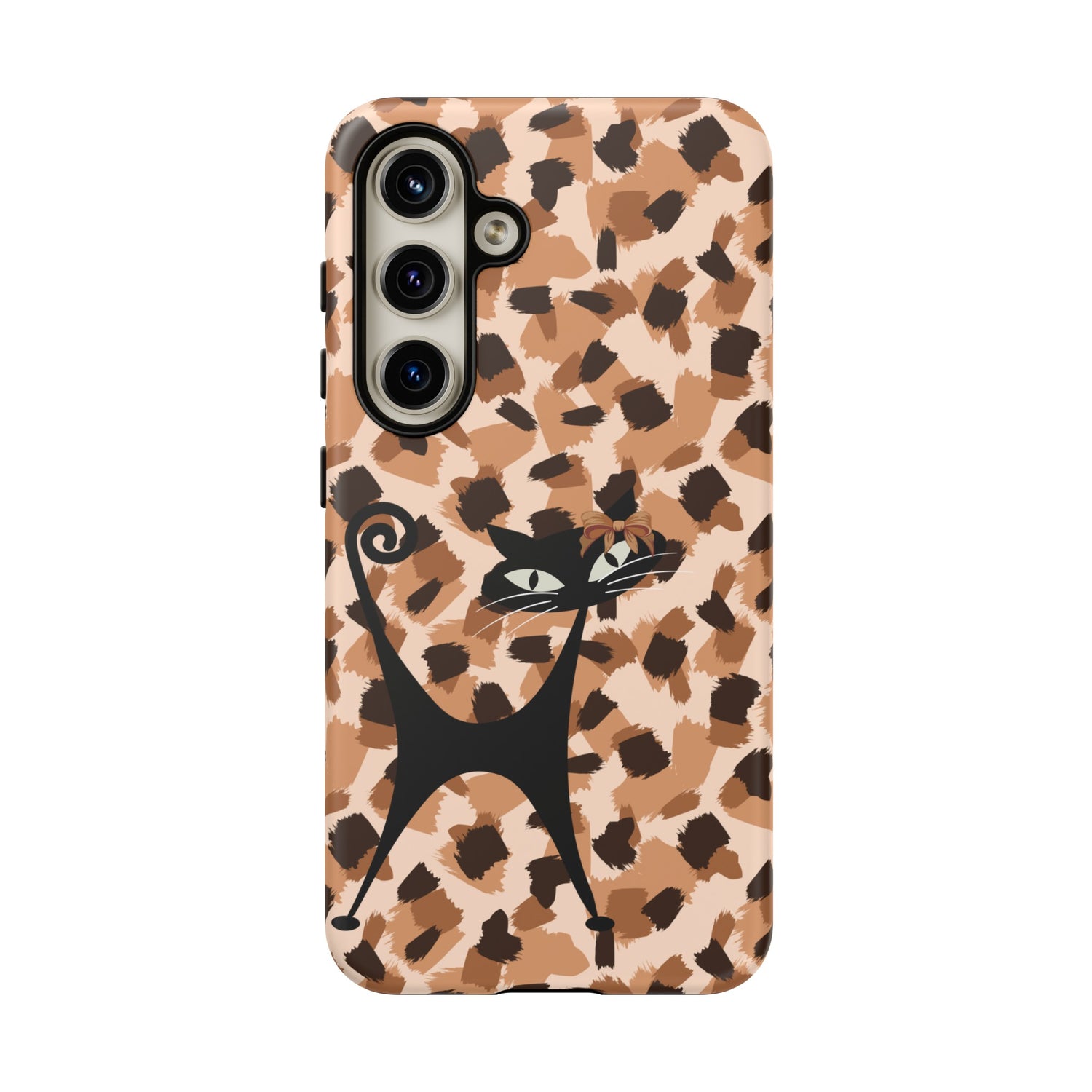 Mid Century Modern Atomic Cat, Animal Print Kitschy Trendy Smart Phone Tough Cases