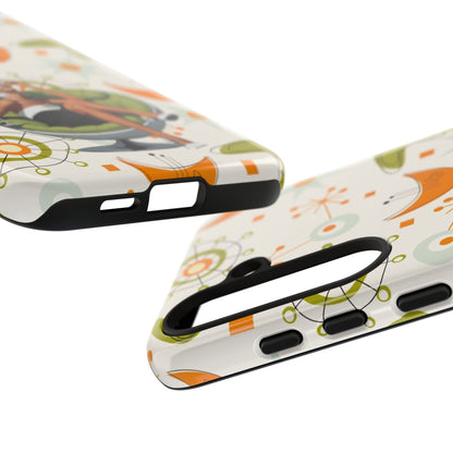 Mid Century Modern Atomic Starburst Mid Mod 60s Gal Retro Chic Tough Phone Case with Vintage Glamour Design