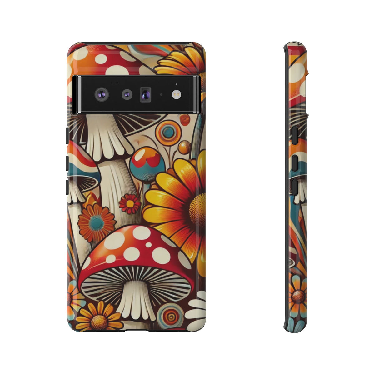 Colorful Mushroom Flower Phone Case - Boho Chic Design