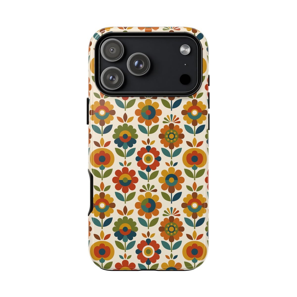 Mid Century Modern Scandinavian Floral Earth Tones Tough Phone Case