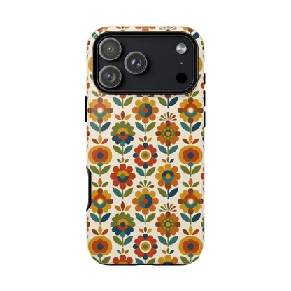 Mid Century Modern Scandinavian Floral Earth Tones Tough Phone Case