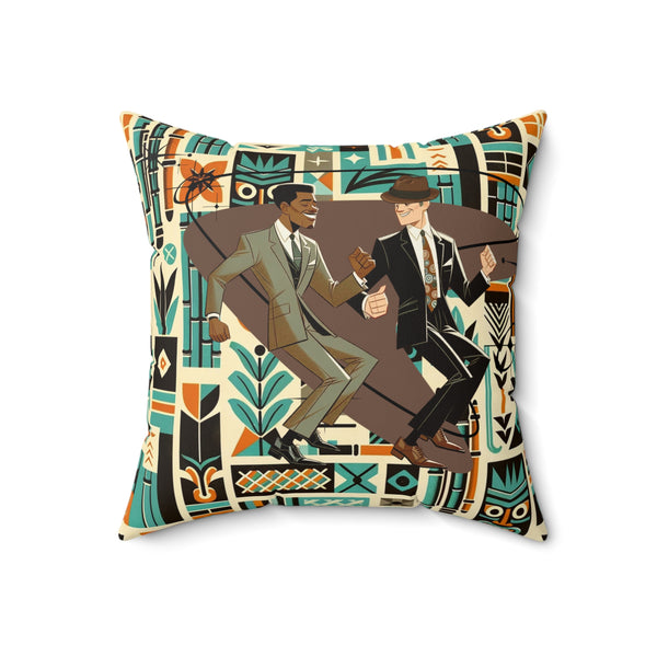 Mod Men Tiki Lounge Palm Springs Cali, Retro Mod Dance Vibe Pillow
