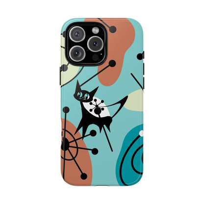Atomic Kittie, Mid Century Modern Geometric Amoeba Retro Smart PhoneTough Phone