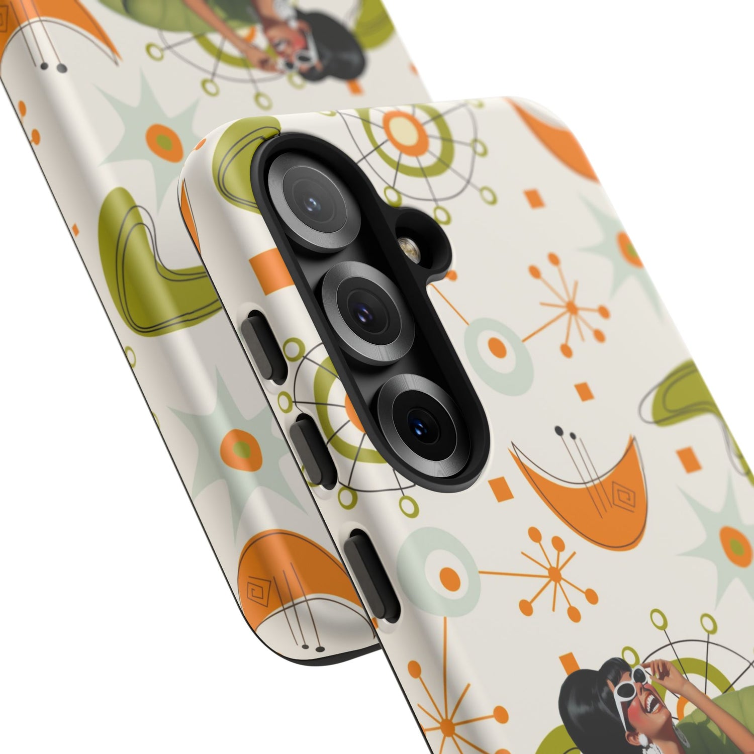 Mid Century Modern Atomic Starburst Mid Mod 60s Gal Retro Chic Tough Phone Case with Vintage Glamour Design