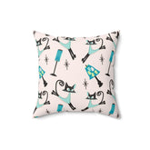 Mid Century Modern Atomic Cat Pillow And Insert - Mid Century Modern Gal