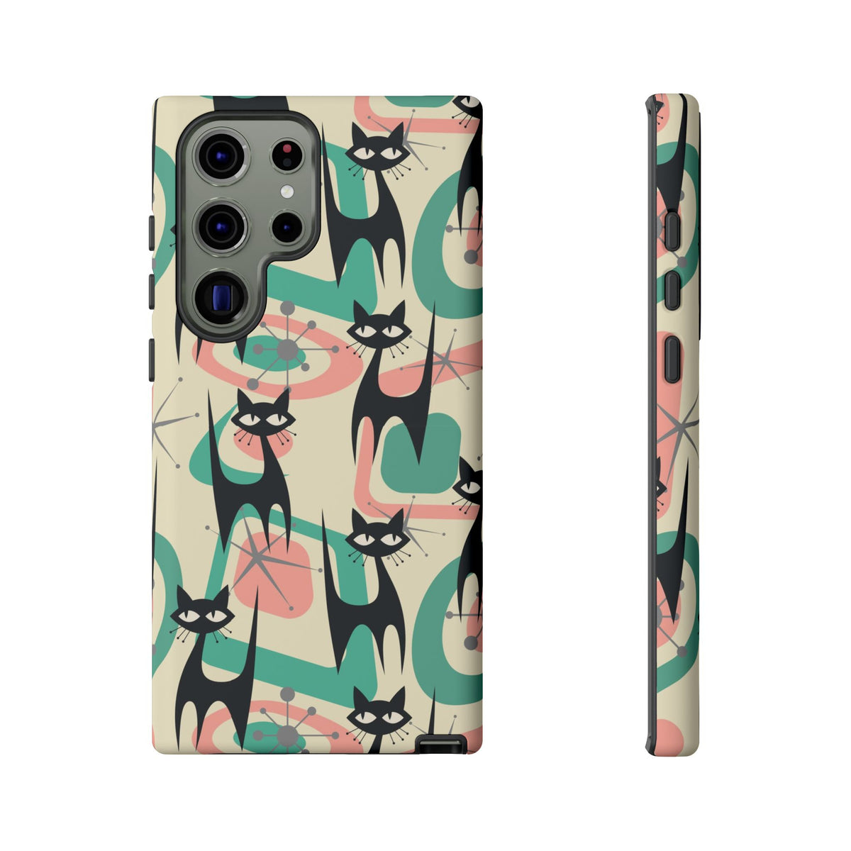 Atomic Cat Mid Century Modern Starburst Retro Kitsch Tough Phone Case