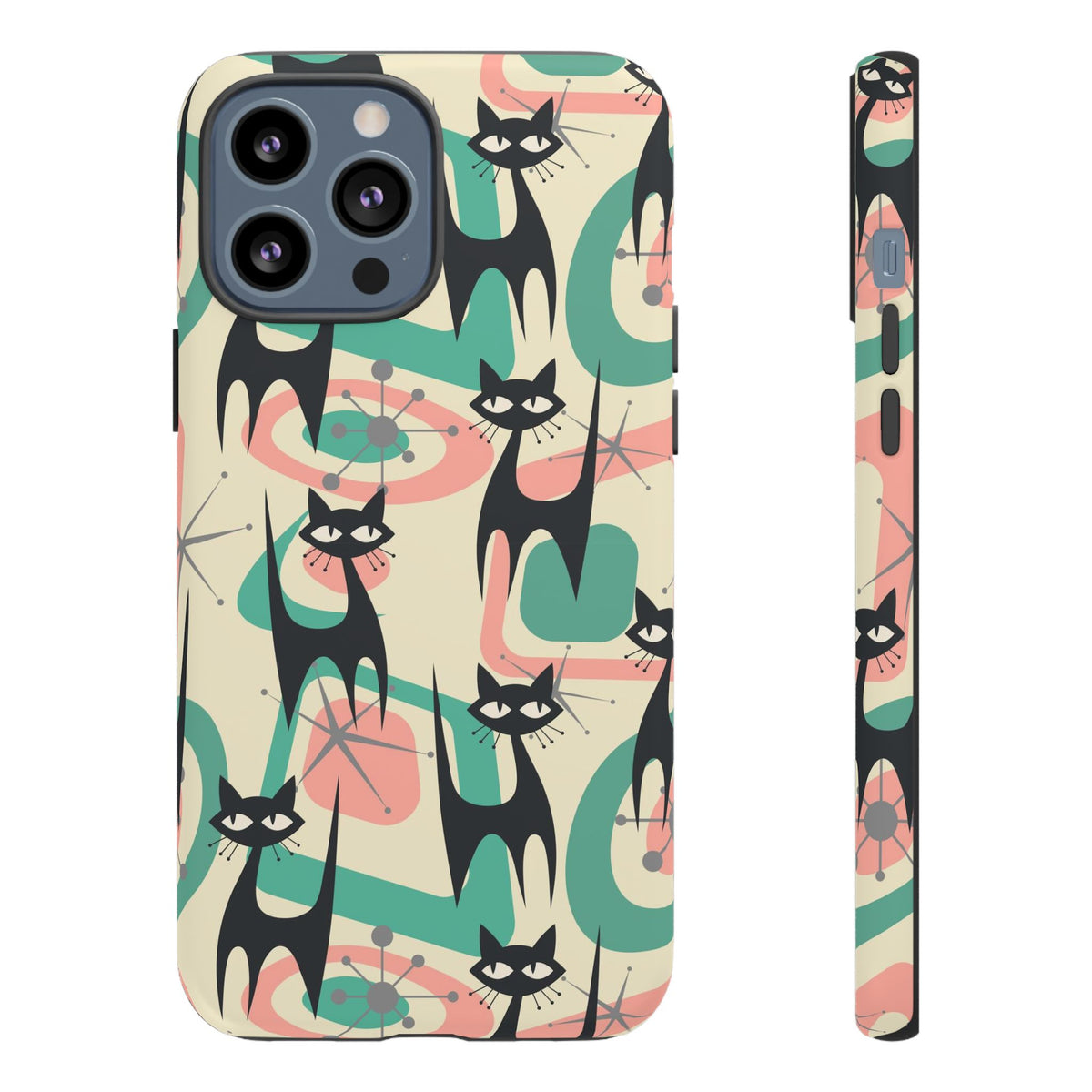 Atomic Cat Mid Century Modern Starburst Retro Kitsch Tough Phone Case - Mid Century Modern Gal