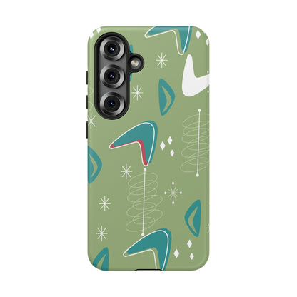 Mid Century Modern Atomic Boomerang, 50s Space Age Tough Phone Case