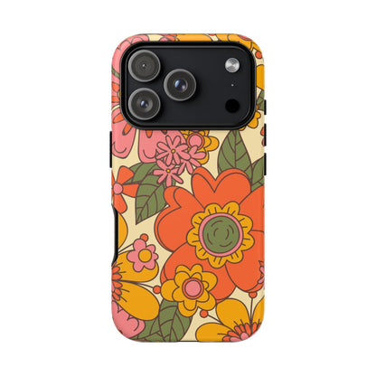 Groovy Retro Flower Power Vintage Inspired Pattern Smart Phones Tough Phone Cases