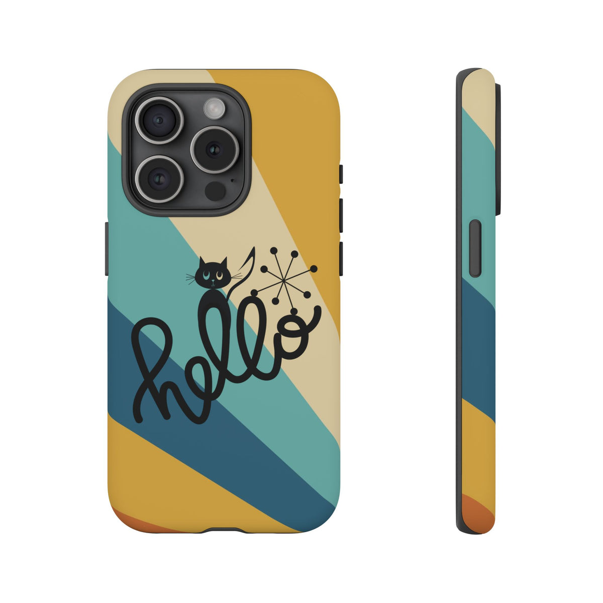 Atomic Groovy Cat, Retro, Kitschy, Hello Starburst, Mid Mod Smart Phone Tough Phone Cases