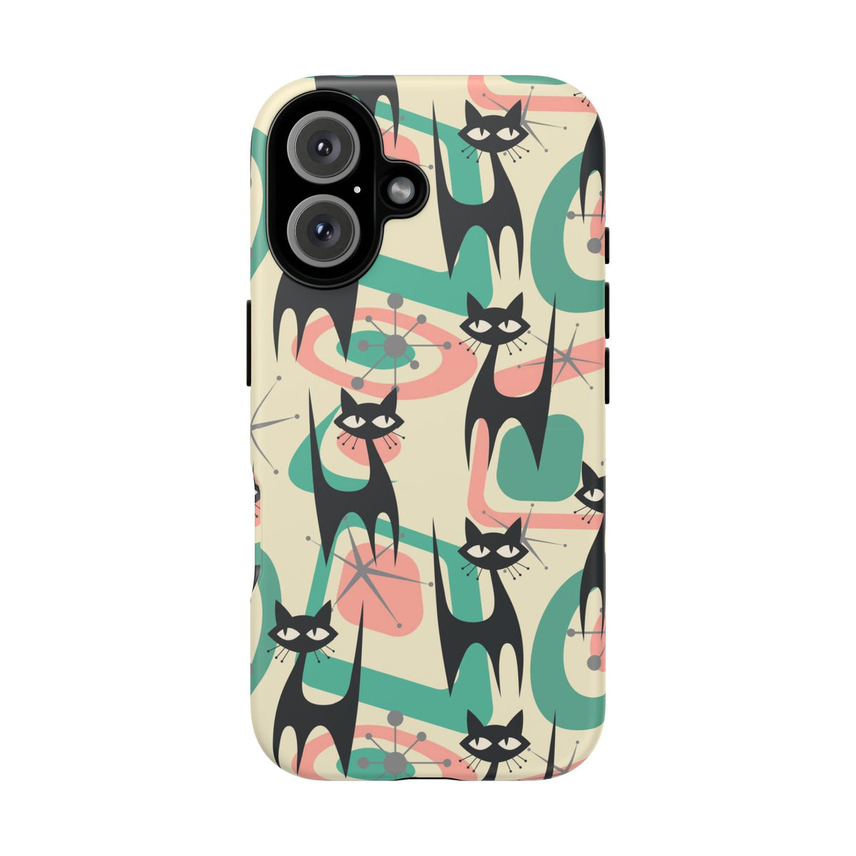 Atomic Cat Mid Century Modern Starburst Retro Kitsch Tough Phone Case