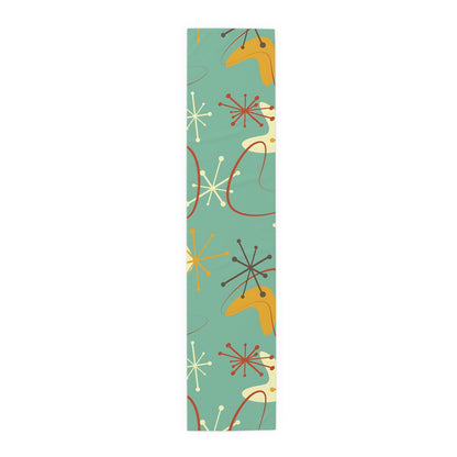 Mid Century Modern Mint Blue Grass Mustard yellow Retro Abstract MCM Home Decor Table Runner - Mid Century Modern Gal