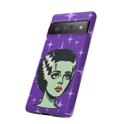 Bride of Frankenstein Retro Mid Mod Horror Buff Purple Halloween Tough Phone Case