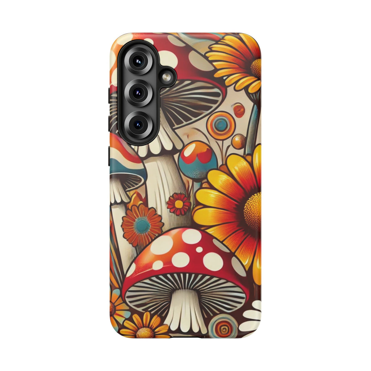 Colorful Mushroom Flower Phone Case - Boho Chic Design