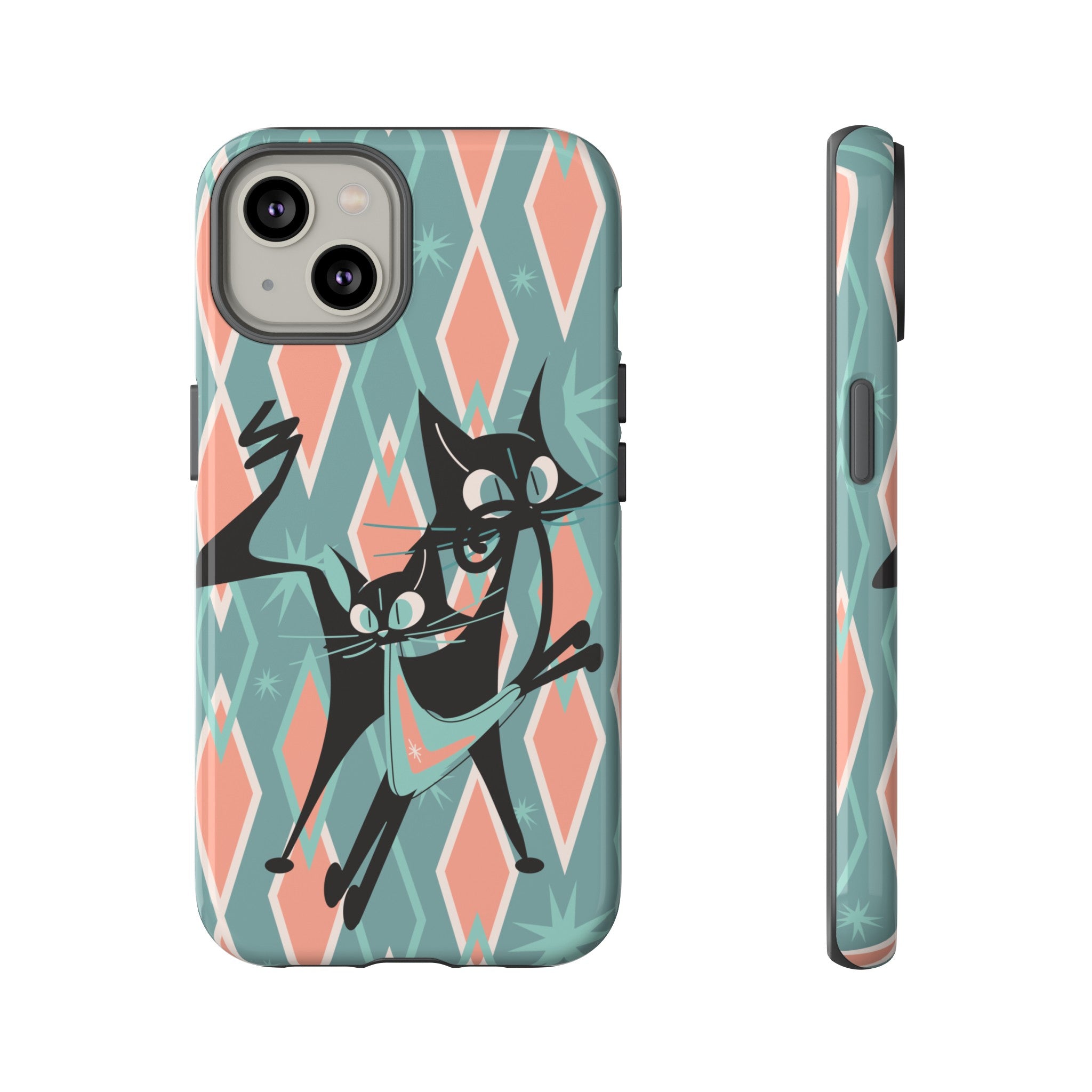 Mid Mod Atomic Cat Kitschy Retro Chic Samsung, Smart Phone Tough Cases