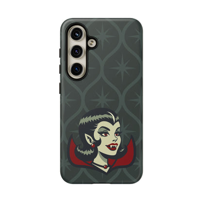 Vampire Dracula Girl Halloween Goth Horror Buff MCM Green Tough Phone Case