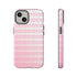 Pink Pyrex Gooseberry Striped Phone Case, Stylish Phone Cover, Tough Protective Case, Cute Cell Phone Case, Trending Gift for Her - Mid Century Modern Gal