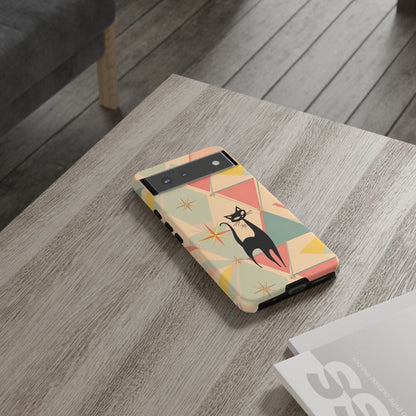 Atomic Cat Mid Mod Retro Cat Phone Case | Tough Cases with Vintage Vibe | Ideal for Cat Lovers