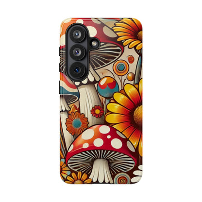 Colorful Mushroom Flower Phone Case - Boho Chic Design