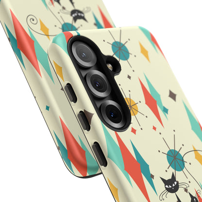 Atomic Kitty Cat, Mid Mod Franciscan Pattern, Kitsch Tough Phone Cases