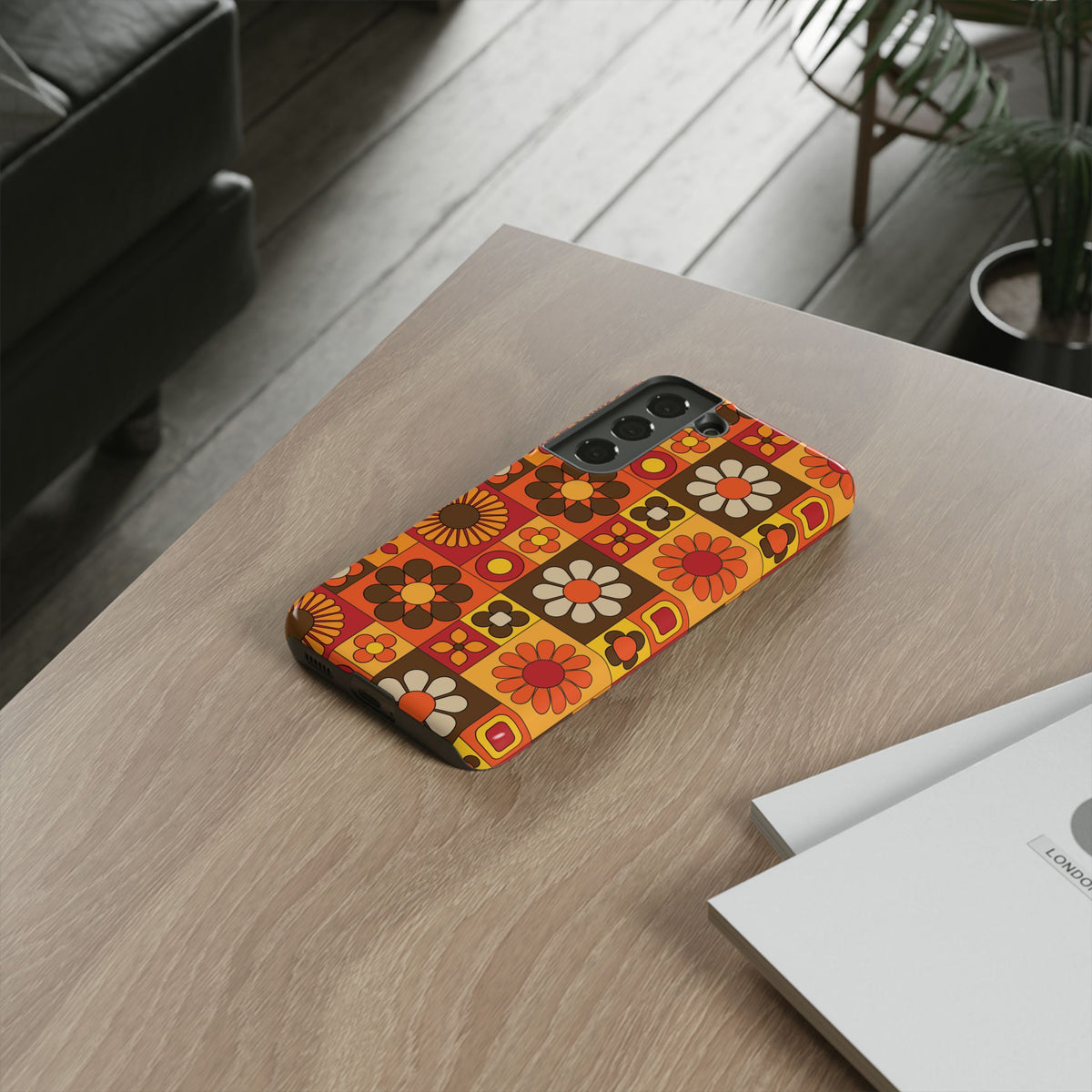 Retro 70s Mid Mod Floral Phone Case | Tough Cases for Flower Lovers