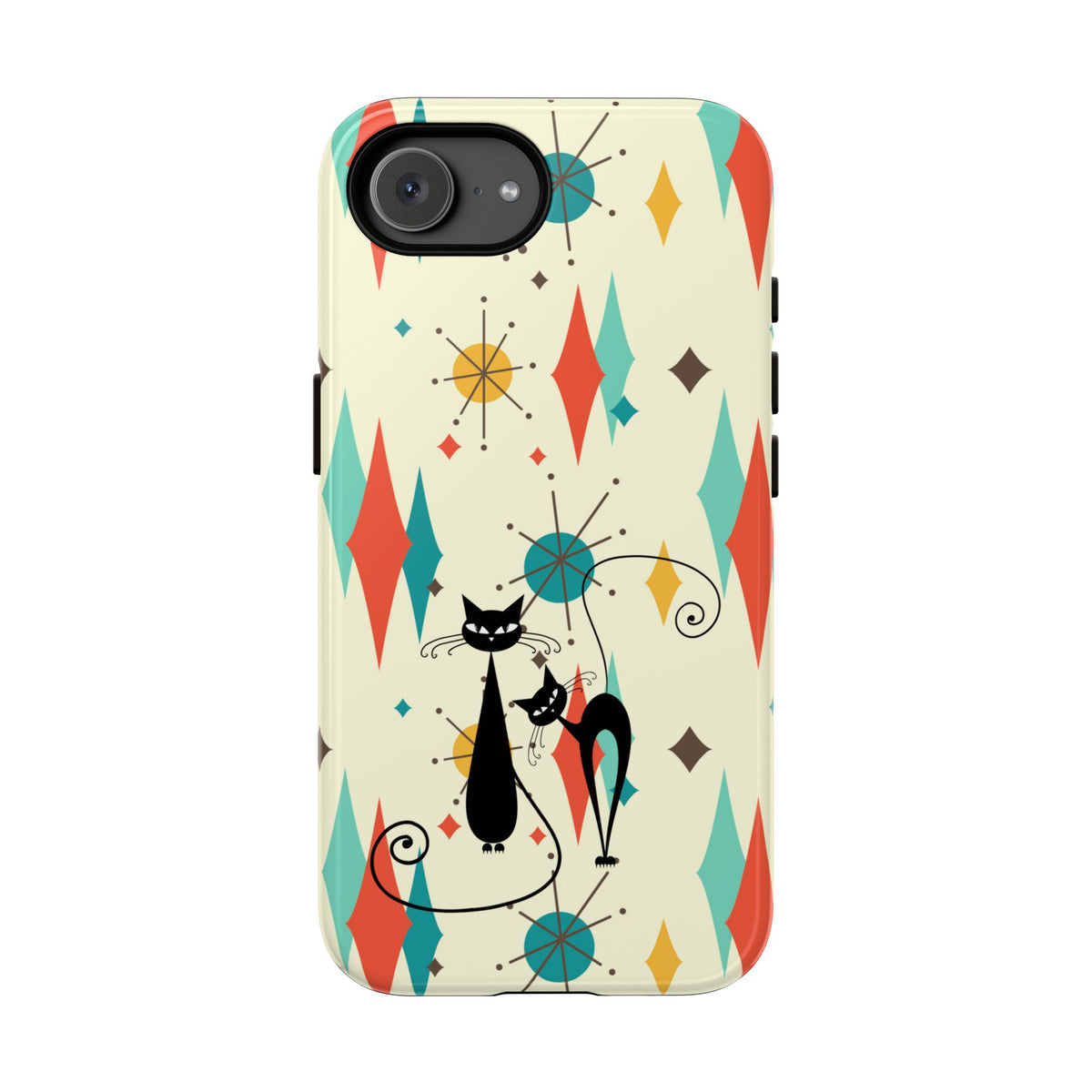 Atomic Kitty Cat, Mid Mod Franciscan Pattern, Kitsch Tough Phone Cases