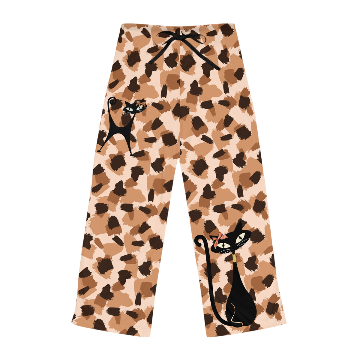 Atomic Cat Leopard Print, Boujee Wear Women's Pajama Pants - Mid Century Modern Gal