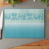 Pyrex Buttermilk Pattern Blue Glass Cutting Board Home Decor 11" x 15" / Rectangle