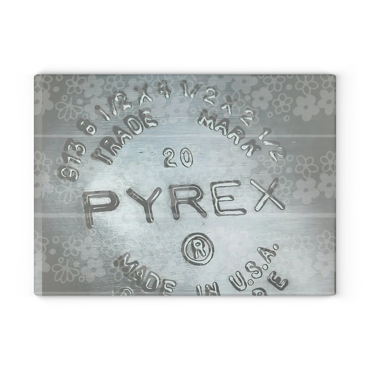 Vintage Pyrex Floral Crazy Daisy Glass Cutting Board - Retro Kitchen Decor - Mid Century Modern Gal