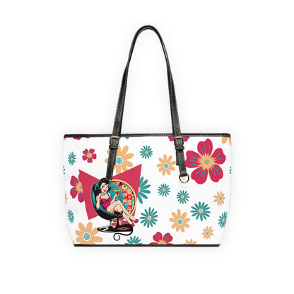 Mid Century Modern Gal Signature Handbag, Retro Mod Floral Spring Summer  Shoulder Bag | Atomic Cat Floral &amp; Retro Design - Mid Century Modern Gal