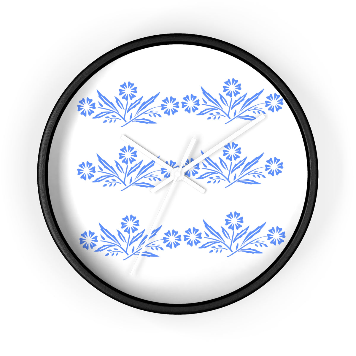 Blue Cornflower Corningware Inspired Kitschy Kitchen Wall Clock - Mid Century Modern Gal
