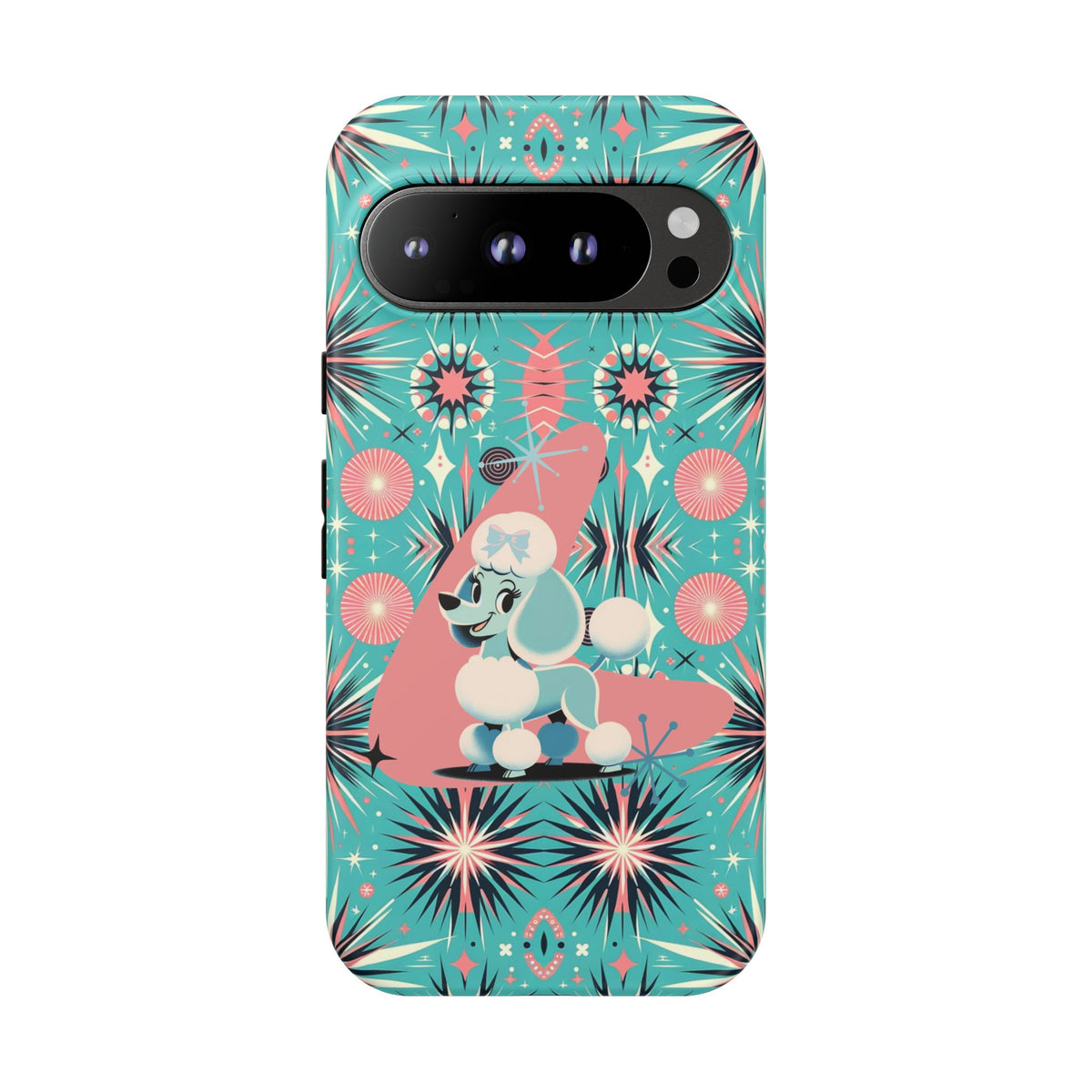 1950s Mid Century Modern Atomic Pink, Poodle Retro Smart Phone Tough Cases