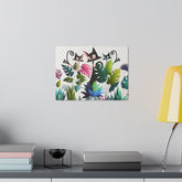 Cats And Plants, Crazy Cat Mom, Boho Plants, Funky Fun Colorful Office, Livingroom, Bedroom Atomic Cat Mid Century Modern Wall Art - Mid Century Modern Gal