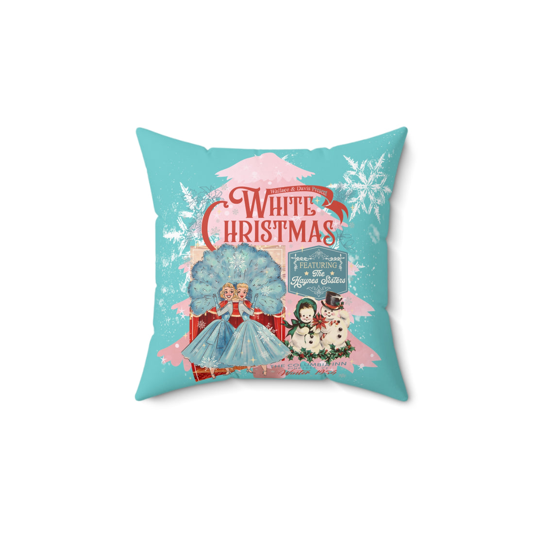 Wallace And Davis White Christmas Decorative Pillow for Holiday Decor - Mid Century Modern Gal