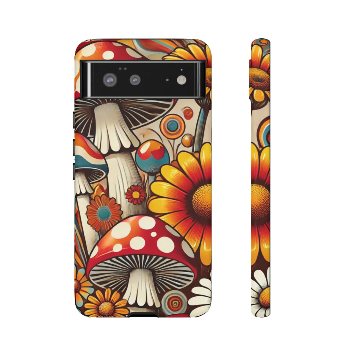 Colorful Mushroom Flower Phone Case - Boho Chic Design