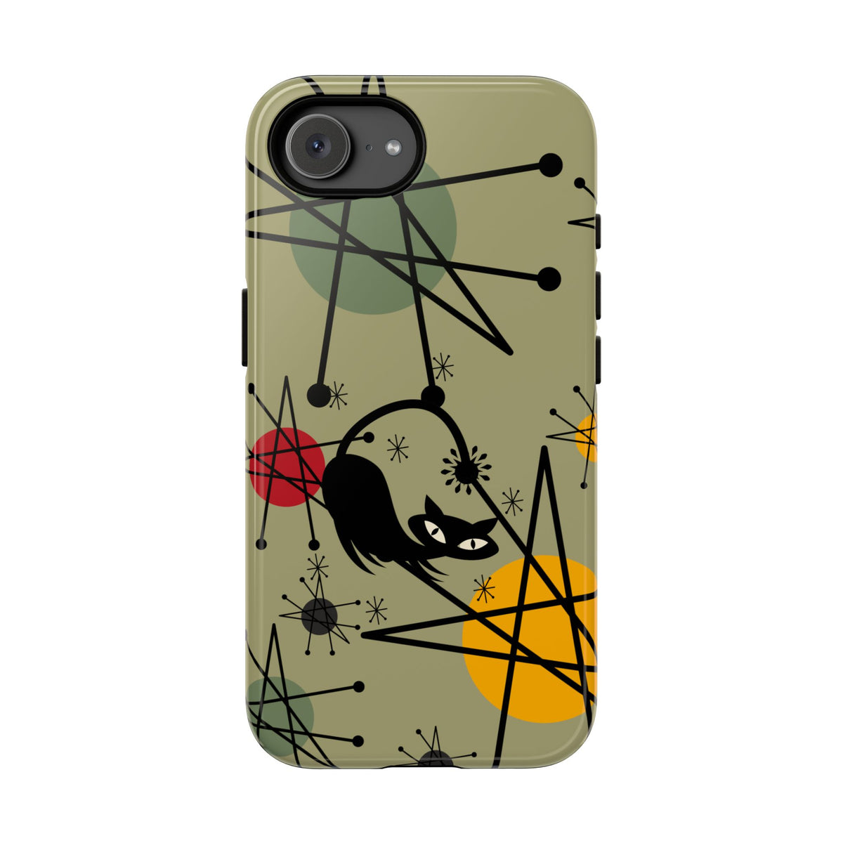 Mid Century Modern Atomic Cat, Retro Chic Groovy Mod Samsung, Smart Phone Tough Cases