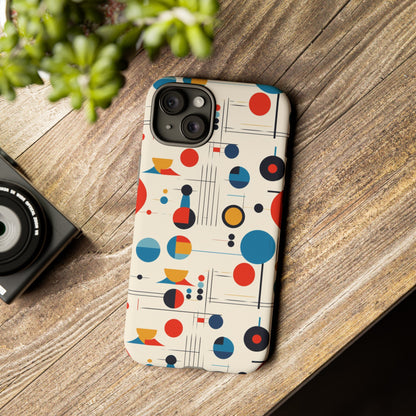 Mid Mod Bauhaus Designed iPhone, Samsung, Retro Phone Tough Cases