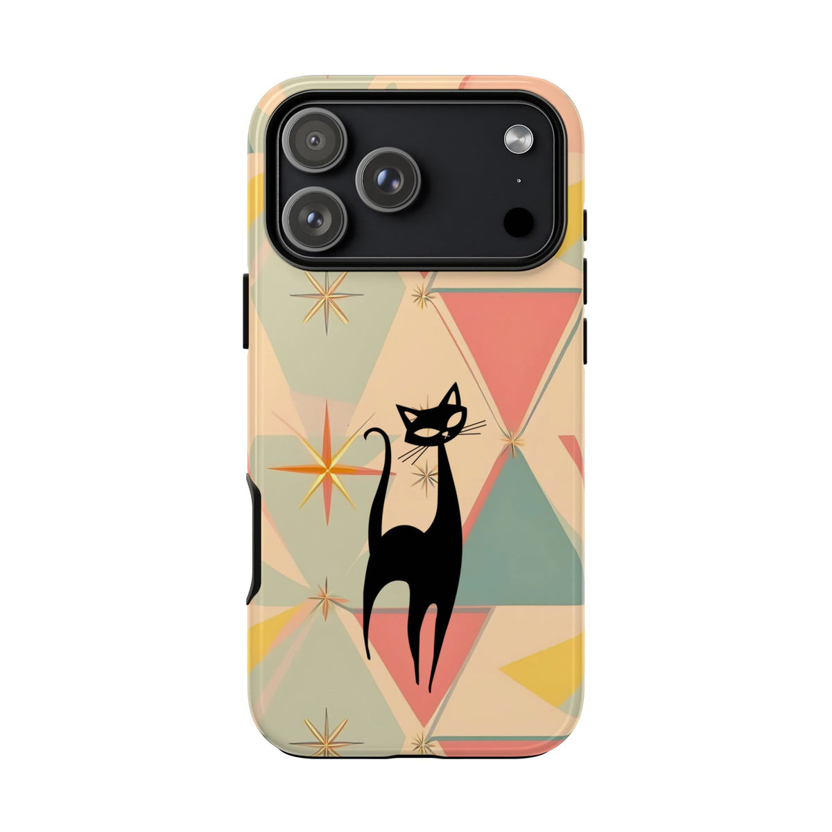 Atomic Cat Mid Mod Retro Cat Phone Case | Tough Cases with Vintage Vibe | Ideal for Cat Lovers