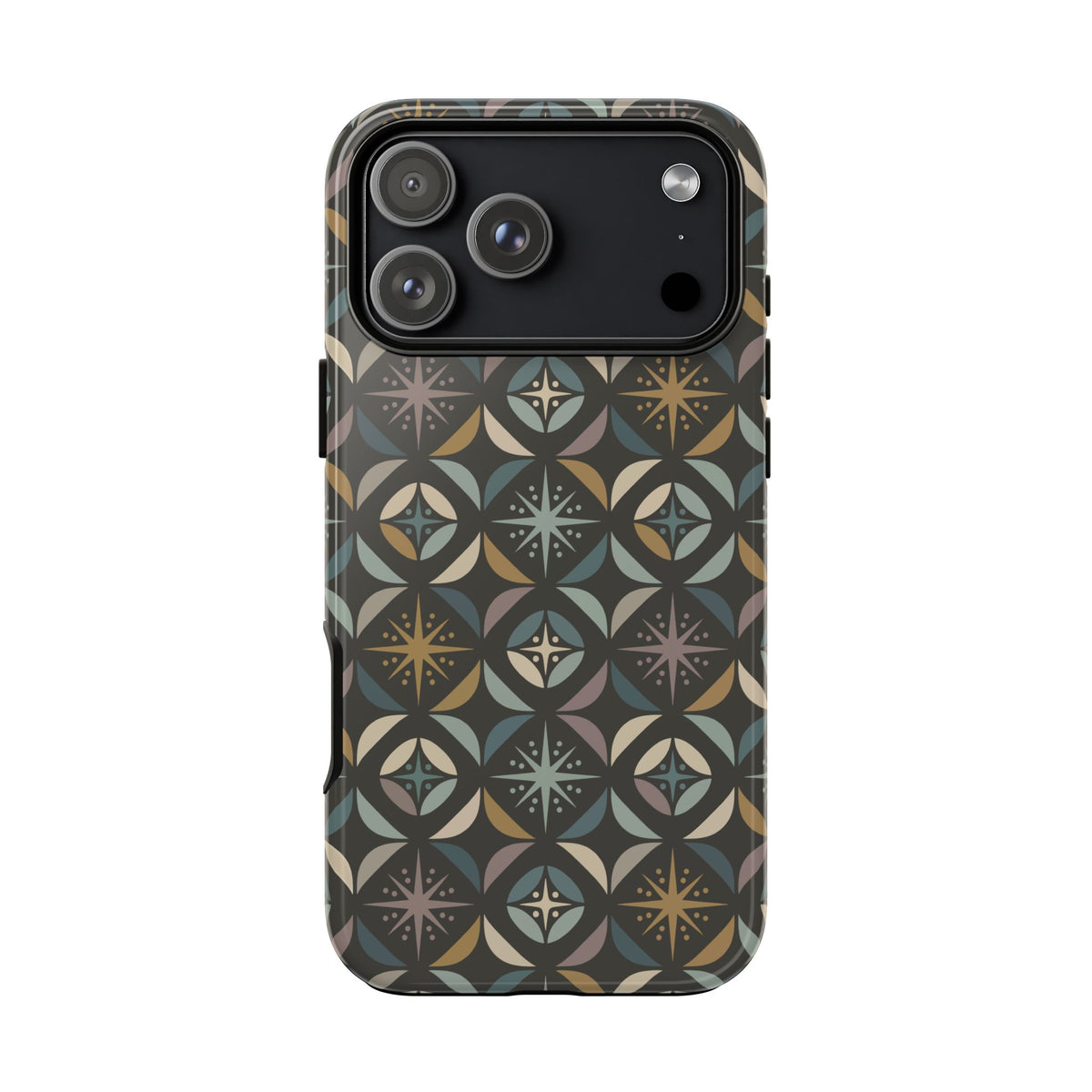 Mid Century Modern Elegant Gray Geometric Starburst Tough Phone Case