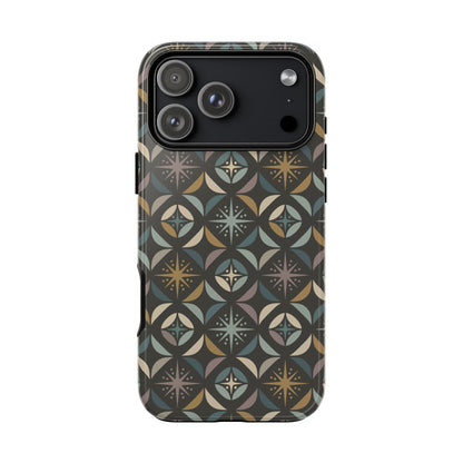 Mid Century Modern Elegant Gray Geometric Starburst Tough Phone Case