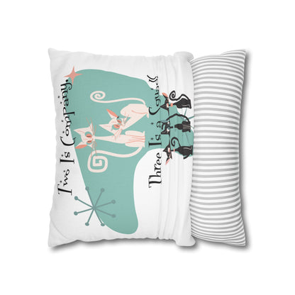 Atomic Kitschy Cats, Mid Mod Boomerang Family Co-worker Bestie Gifts Pillow Cover - Mid Century Modern Gal