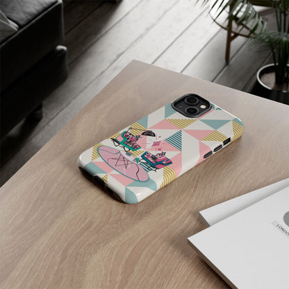 Atomic Cats Reading, Book Talk, Book Lover, Retro Chic Phone Case with Retro Vibe - Cozy Living Room Design