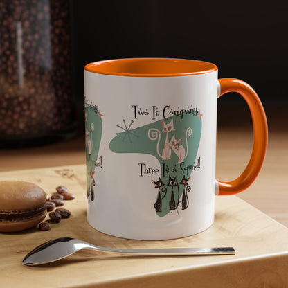 Atomic Cat Mug, Kitschy Cute Co-Worker, Best Mid Mod Charming Cat Coffee Mug - Mid Century Modern Gal
