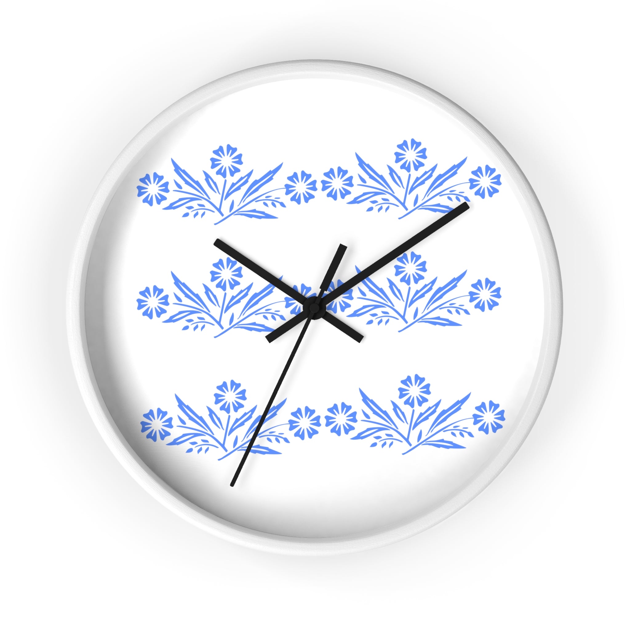 Blue Cornflower Corningware Inspired Kitschy Kitchen Wall Clock