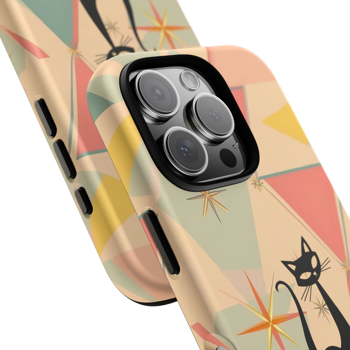 Atomic Cat Mid Mod Retro Cat Phone Case | Tough Cases with Vintage Vibe | Ideal for Cat Lovers