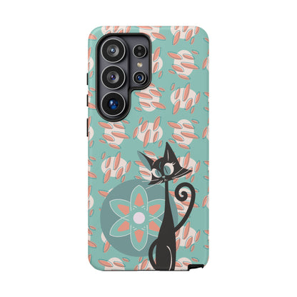 Atomic Cat, Mid Century Modern Funky Fun Smart Phone Tough Phone Cases